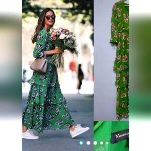Massimo Dutti maxi dress floral layered bohemian